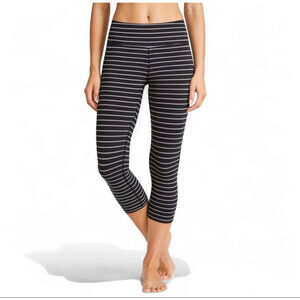 Athleta Black and White Striped Leggings